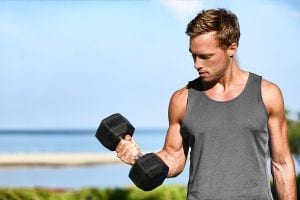 Man Doing Bicep Curls