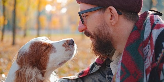 Young Man and His Dog