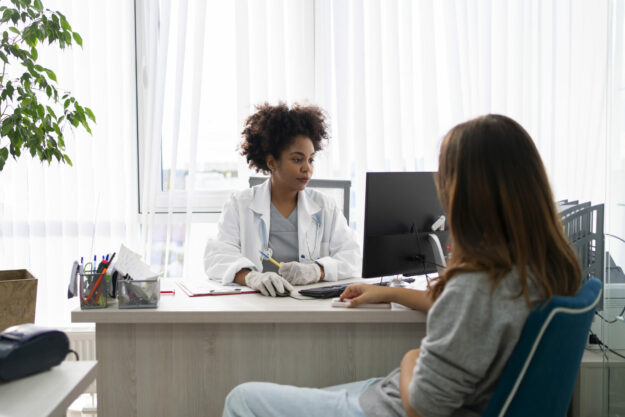 medium-shot-female-doctor-patient Talk to your doctor about getting screened for depression.
