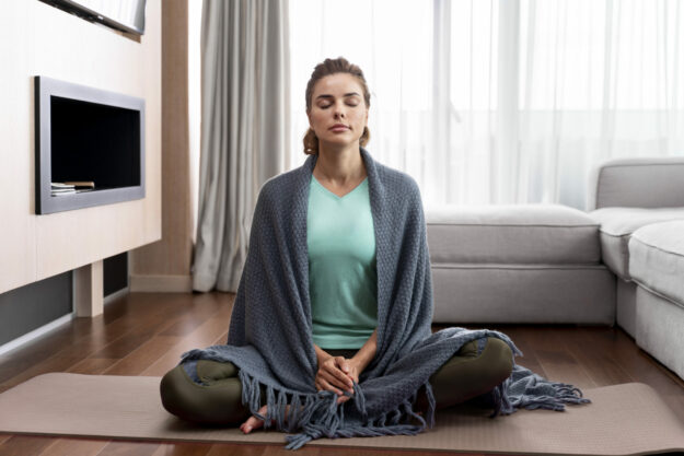 young-woman-practicing-yoga-relax Mindfulness and meditation are two ways to focus on your mental wellbeing